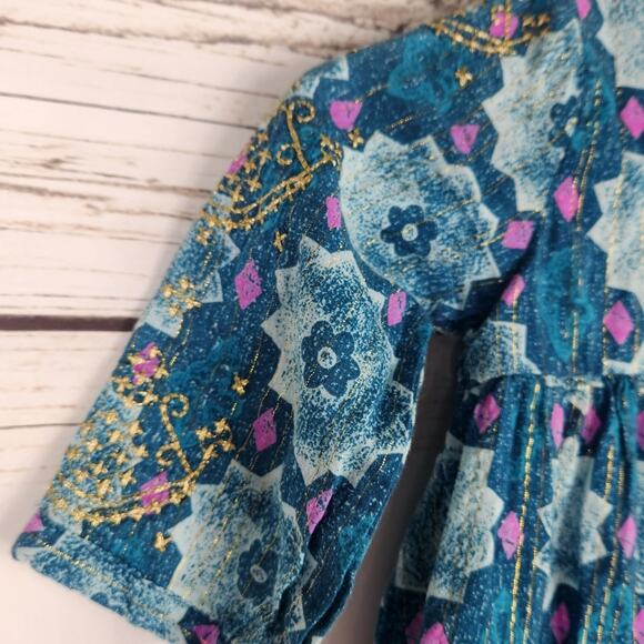 Genuine Kids Long Sleeve Dress With Gold Embroidery Size 4T Fall Casual - Picture 6 of 9